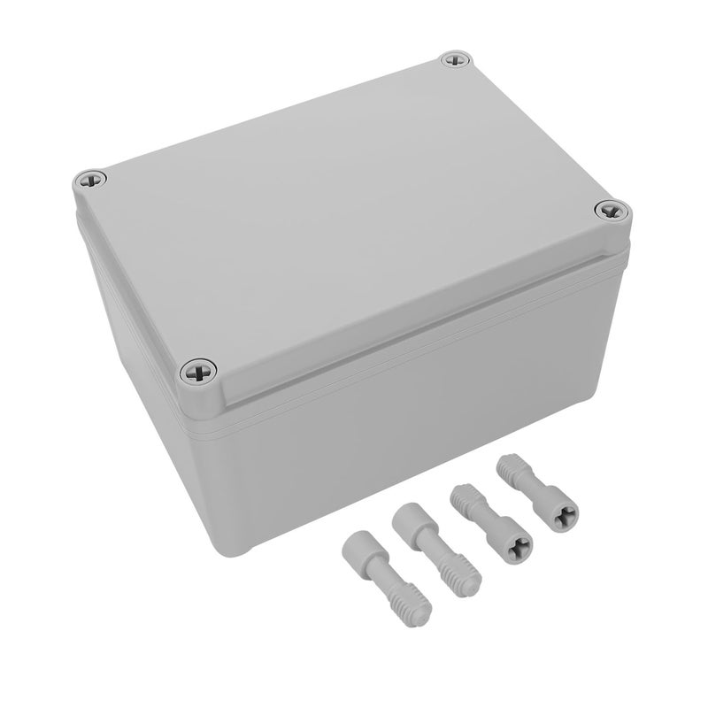 LeMotech Junction Box IP67 Waterproof Dustproof ABS Plastic Project Box for Electrical Outdoor Enclosure Gray 6.9 x 4.9 x 3.9 inch (175 x 125 x 100 mm) - Image 1